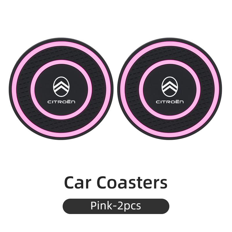 Silicone Double Ring Car Cup Mat Anti-Slip Insert For Citroen C4 C3 C5 C1 C2 VTS Berlingo Celysee Xsara Picasso Aircross