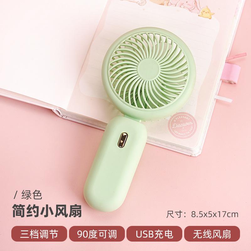 

Mini Portable Fan USB Rechargeable Hand Held Fan,Small Pocket Fan 3 Speeds with Lanyard &Base,USB Desk Fan Foldable зелений