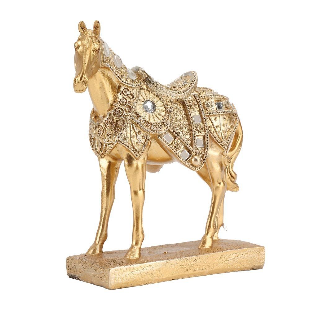 Resin Resin Horse Desktop Ornament Gold Horse Shaped Space Decor Seasonal Event Table Ornament