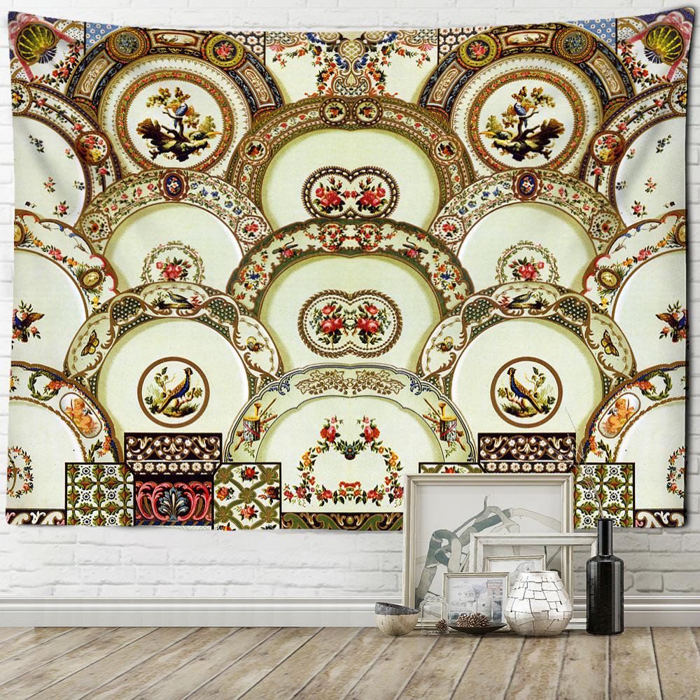 Disc Ornament Pattern Tapestry Psychedelic Witchcraft Boho Aesthetic Room Art Wall Hanging Bedroom Decor