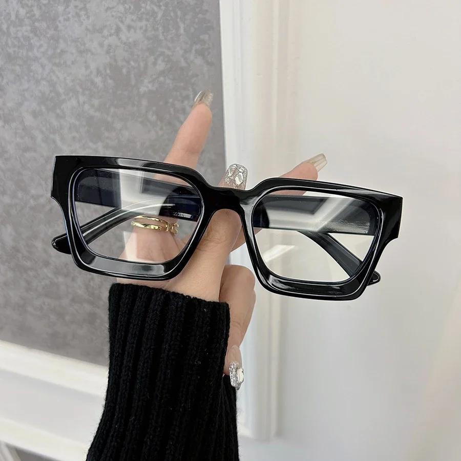 

Повседневная квадратная оправа для очков Мужская с прозрачными линзами Брендовые классические очки Женские Мужские Зеркальные Для улицы Прозрачные линзы