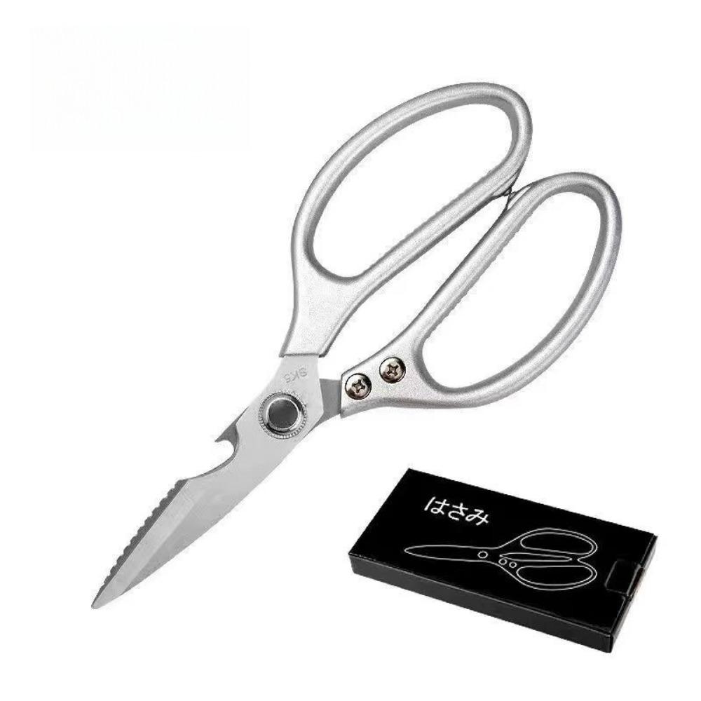 1PC Multi-Purpose Stainless Steel Kitchen Shears - Heavy-Duty Poultry Scissors with Comfortable Aluminum Alloy Grip for Food Pre