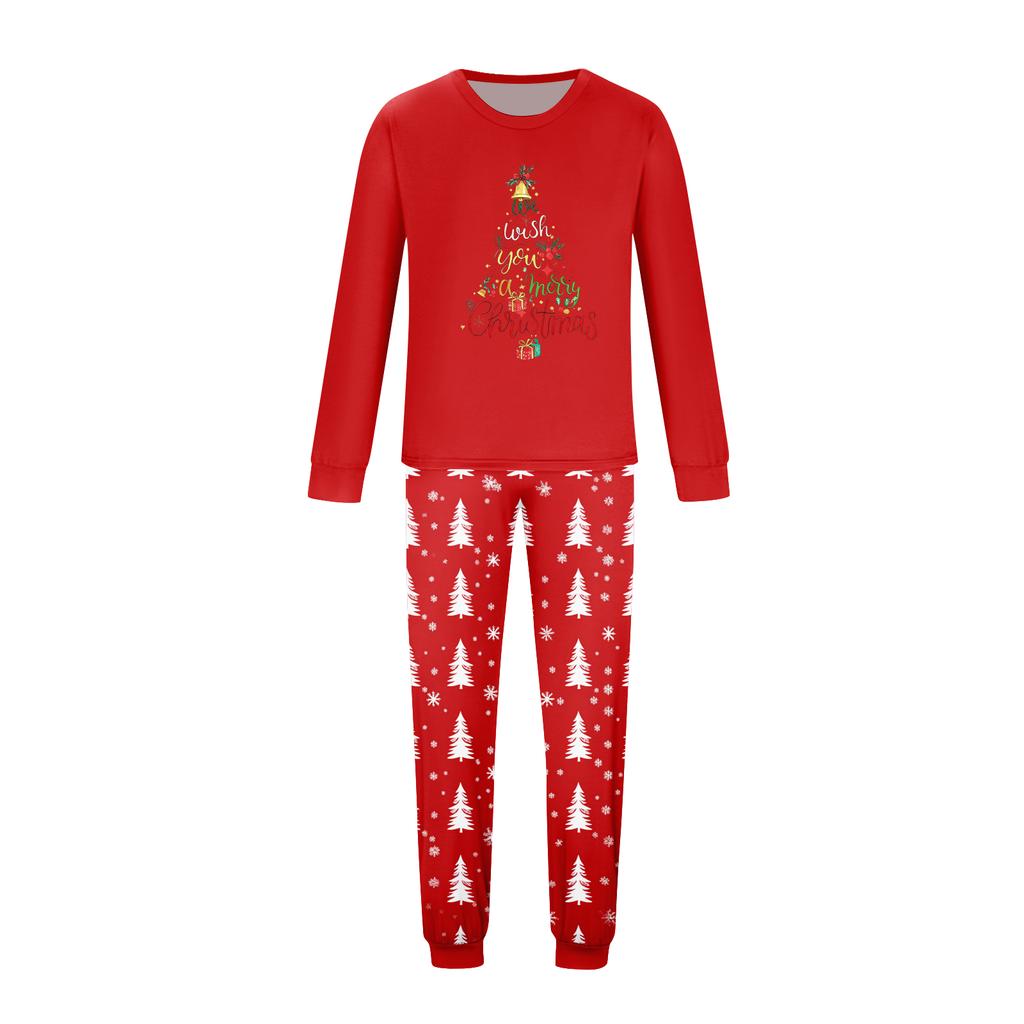 Print Cute Family Set Pajamas, Home Clothes, Family Set Long Sleeve Top Pants Set