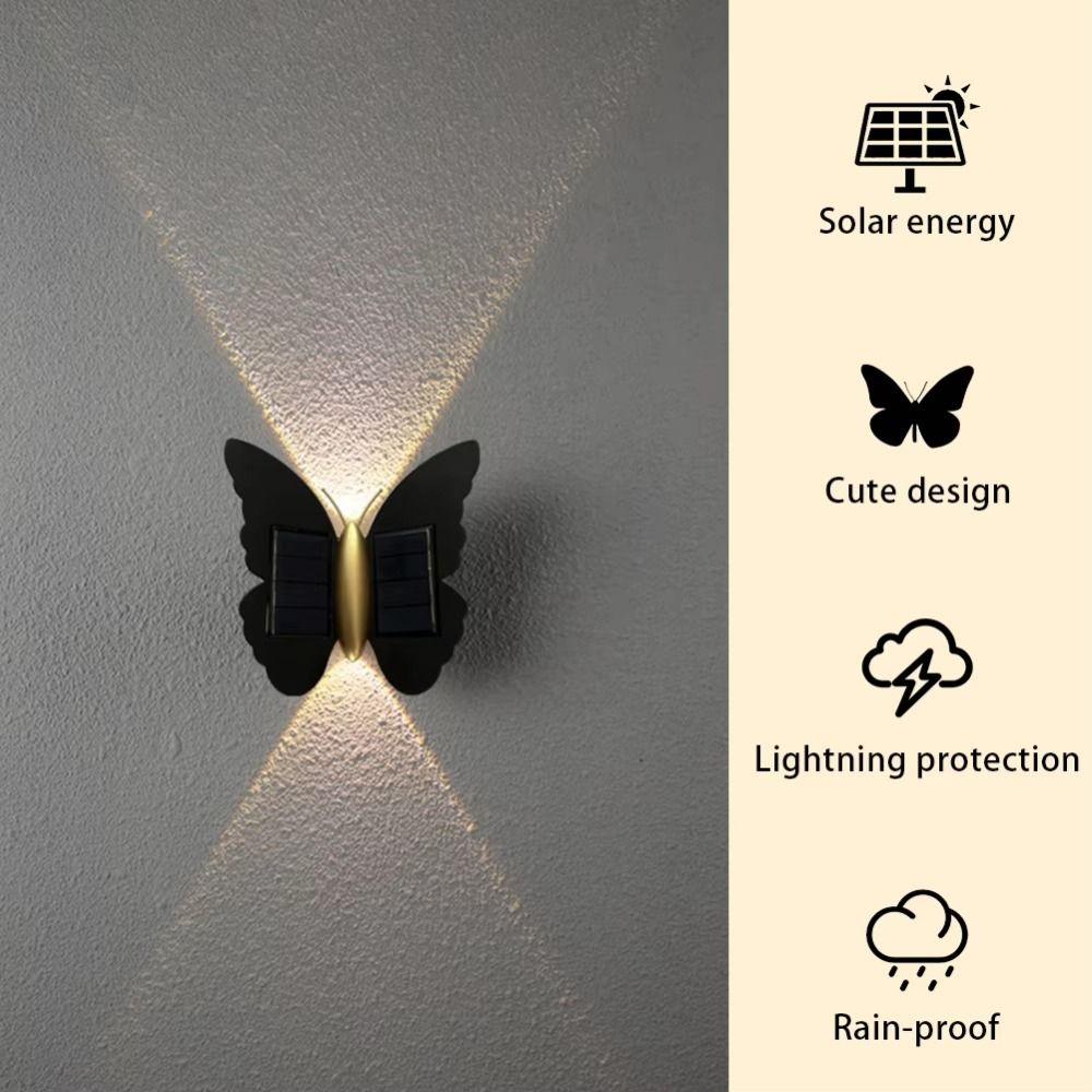 Butterfly Shaped Butterfly Solar Wall Light Motion Sensor Solar Powered Solar Powered Wall Light Decorative Lighting
