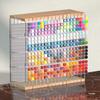 Creative Solid Wood Marker and Paintbrush Storage Rack with Slanted Transparent Grid for Desktop Stationery and Colored Pencils.