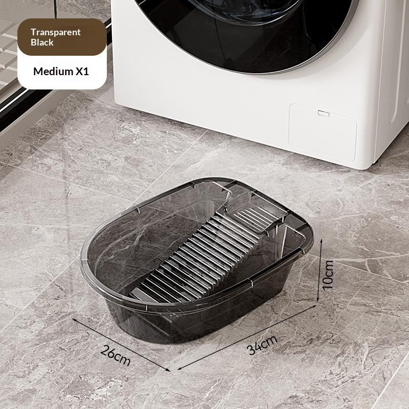 Laundry Basin With Washboard Integrated Household Plastic Wash Basin Multifunctional Laundry Basin For Clothes Dorm Hand Washing