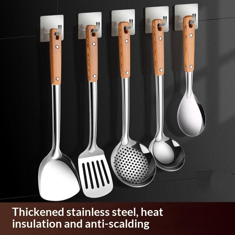 Durable Stainless Steel Wok Spatula Long Handle Kitchen Gadgets Kitchen Cooking Utensil Set Rice Spoon Ladle Cooking Tools