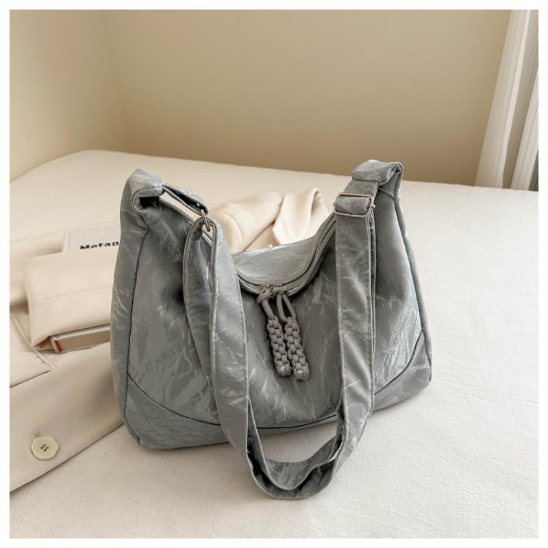 

Новая повседневная модная трендовая простая сумка-мессенджер простая большая вместимость подмышечная наплечная сумка женщины серебряный