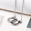 Hot Jewelry Rhinestone Zinc Zinc Alloy Chain Double Horse Hoof Pendant Women Lady Necklace