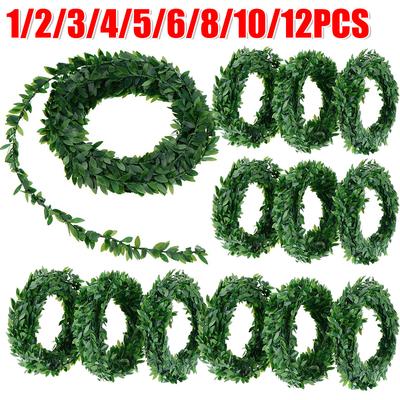 12-1PCS Wisteria Garland Artificial Ivy Flowers Garland Plants Vine Fake Foliage for Wedding Christmas Outdoor Garden DIY Decora