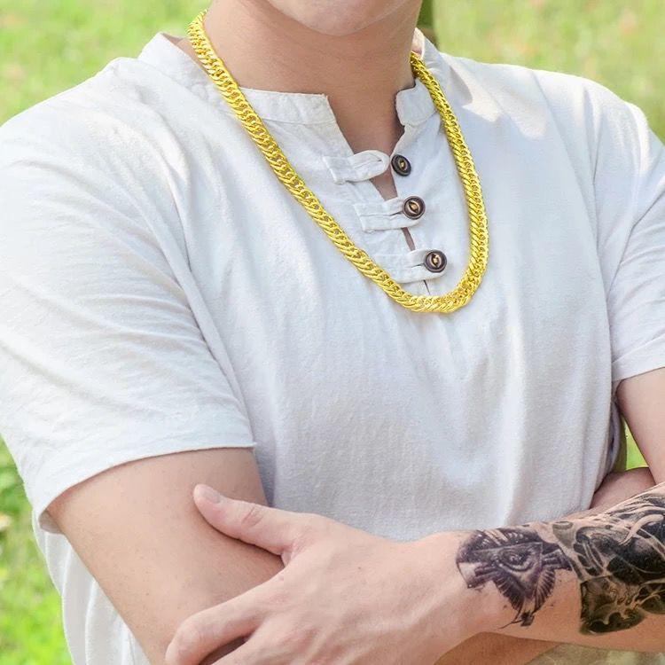 Vietnam Sand Gold Plated Men's Necklace – Thick, Bold, Non-Fading Wedding Chain