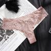 Women's Sexy Lace Floral Hollow Out Low-Rise Briefs Temptation Underwear High Quality Transparent Panties