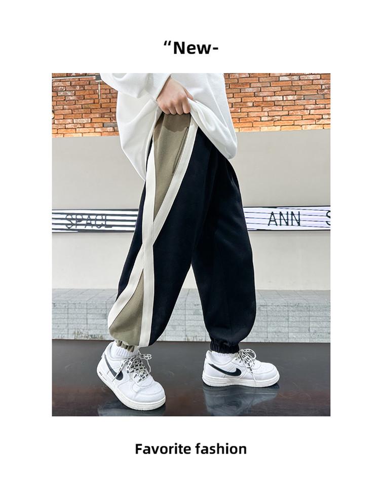 Children's Autumn Colorblock Pants Boys 2025: Casual Loose-Fit Fashion