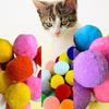 18pcs 3cm Colorful Plush Cat Teaser Toy Balls Chew Durable Cat Toy Balls Cat Training Toy Balls ZSY