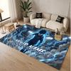 Custom Name Crystal Velvet Rug,Blue Lock Comfortable Anti Slip Floor Mat For Room Decoration