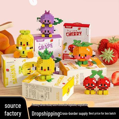 Mini Fruit Building Blocks Educational Toys: Avocado & Durian Handmade Desktop Ornaments for Kids