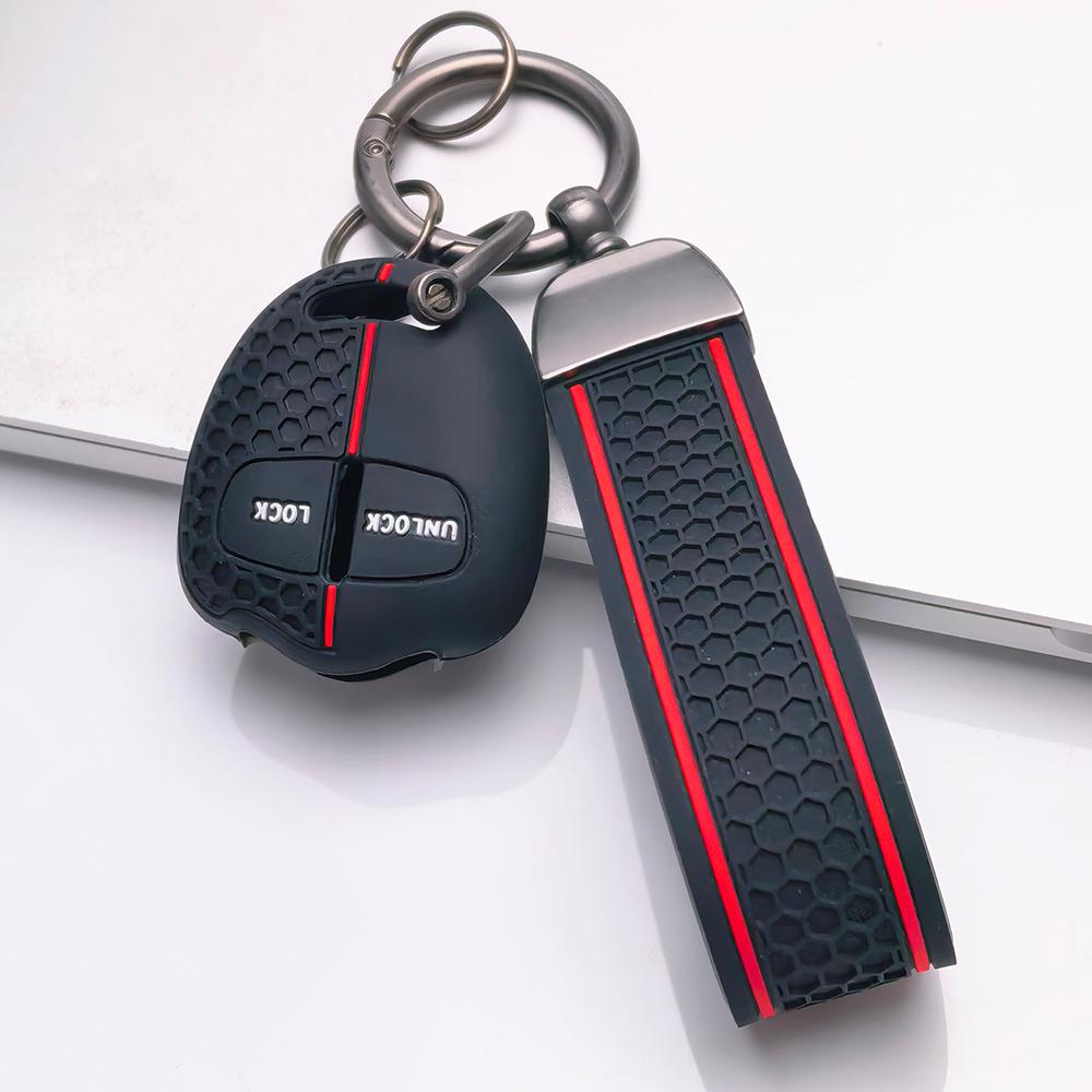 Key Fob Cover for Mitsubishi Pajero Sport Lancer EX Outlander ASX Colt Grandis with Keychain Anti-Scratch Surface Shockproof Structure