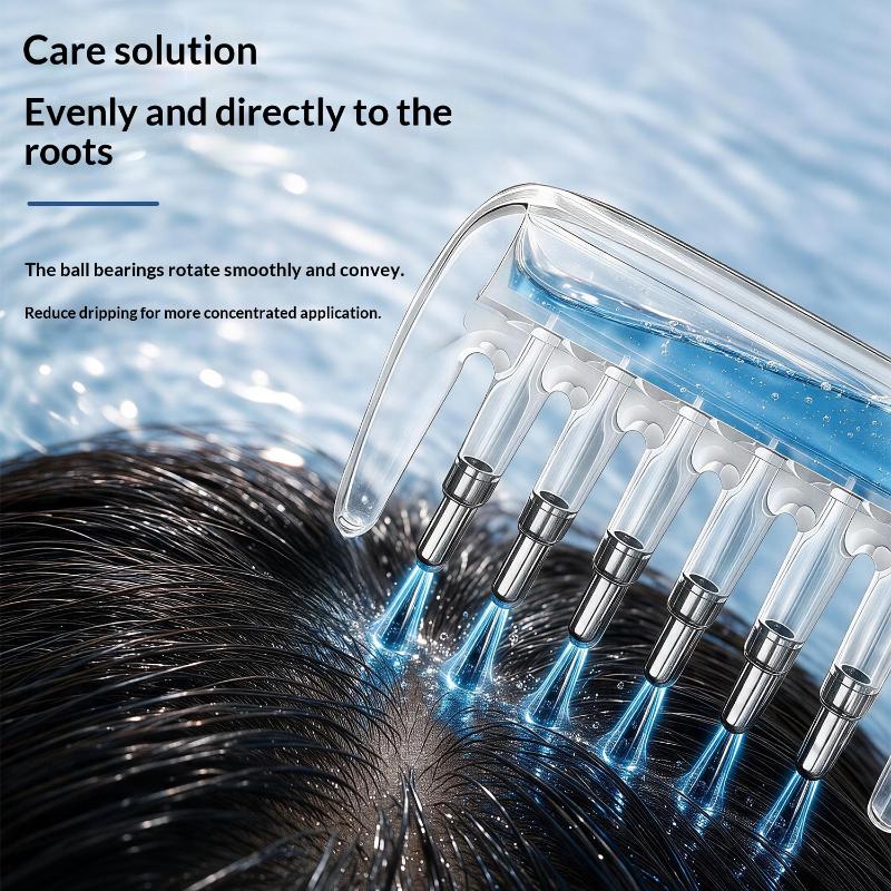 Unisex Transparent Essential Oil Massage Comb Reservoir Rolling Teeth Ergonomic Design for Comfortable Scalp Massage