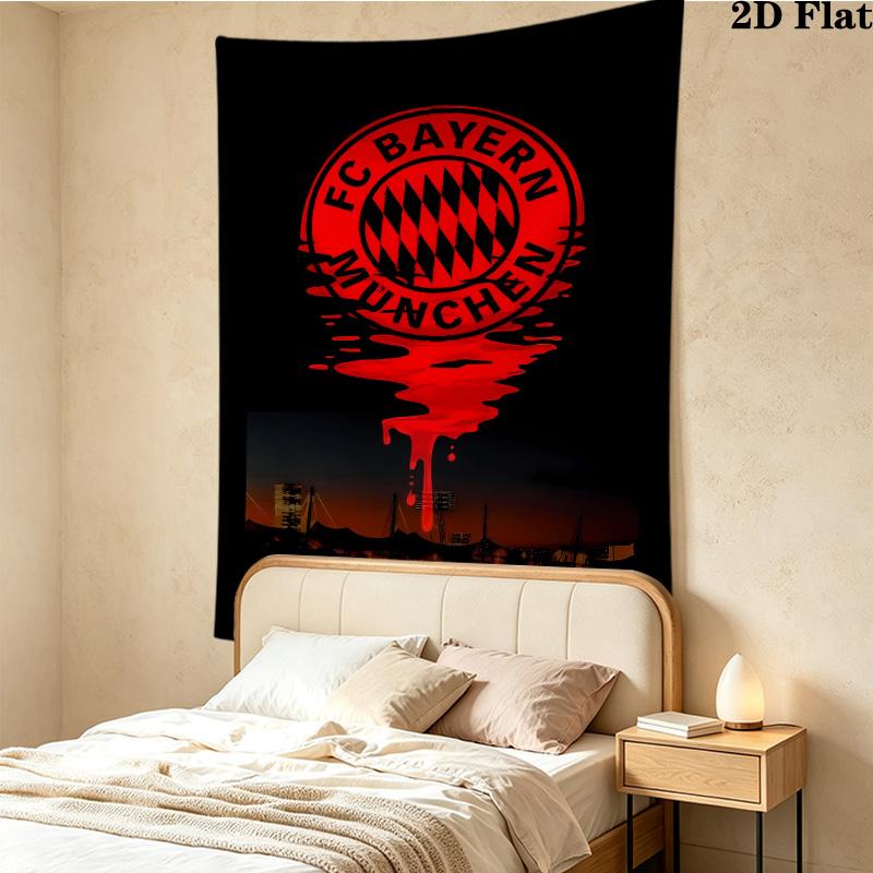 Fc Bayern Munich Wall Tapestry Aesthetic Wall Hanging Printed Fabric Blanket Decorative Tapestries For Bedroom Living Room Home Decor