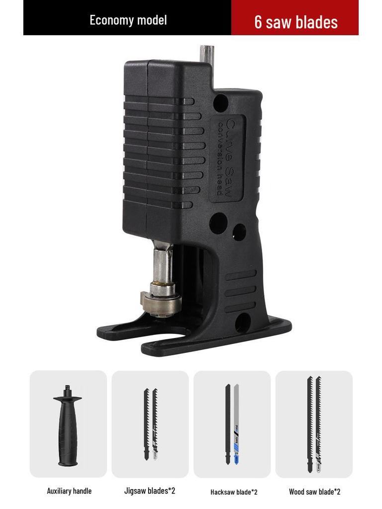 Electric Drill to Chainsaw Conversion Head: Handheld Reciprocating Saw for Woodworking and Jigsaw.