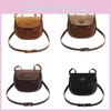 Chic City Minimalism Saddle Bag For Women 2023 New Arrival In Brown Dark Khaki Coffee And Black