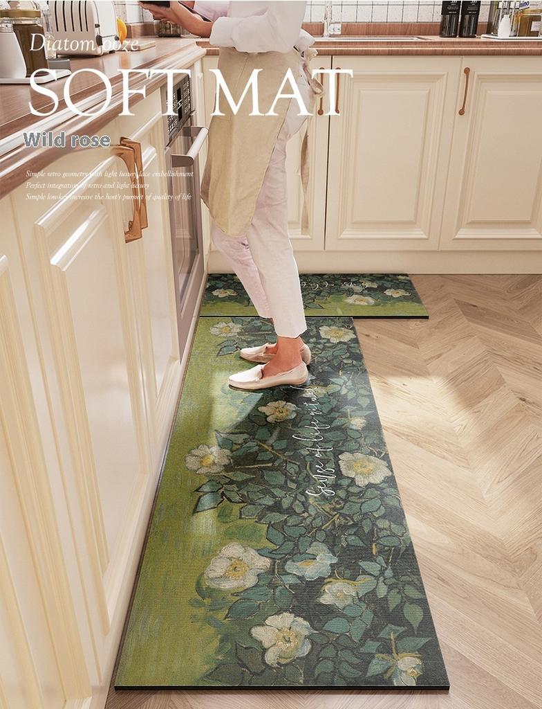 Kitchen Floor Mat Made Of Diatomaceous Earth,  Washable And Absorbent, Water And Oil Repellent Carpet