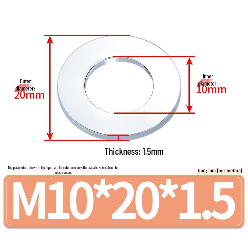 Extra Large Galvanized Metal Flat Washers - Sizes M1.6 to M14