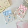 Ins Style Flowers Card Holder Coin Purse Id Card Bank Card Protective Cover Small Wallet Key Organizer Double Layer