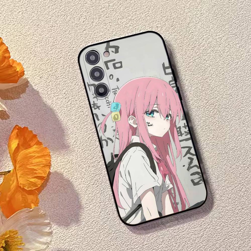 Anime B-Bocchi The Rock Cute Phone Case For Samsung Galaxy A73,A72,A71,A70,A53,A52,A51,Others Soft Black Cover