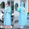 Women's Long Single-Piece Stormproof Raincoat with Electric Battery for Adults