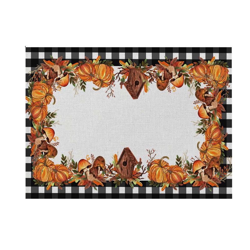 Thanksgiving Pumpkin & Maple Leaf Tabletop Placemat 