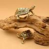 Brass Longevity Turtle Figure Home Decor Desktop Ornament Nafu Turtle Bronze Carving Crafts Cultural Toys Tea Pet Ornament