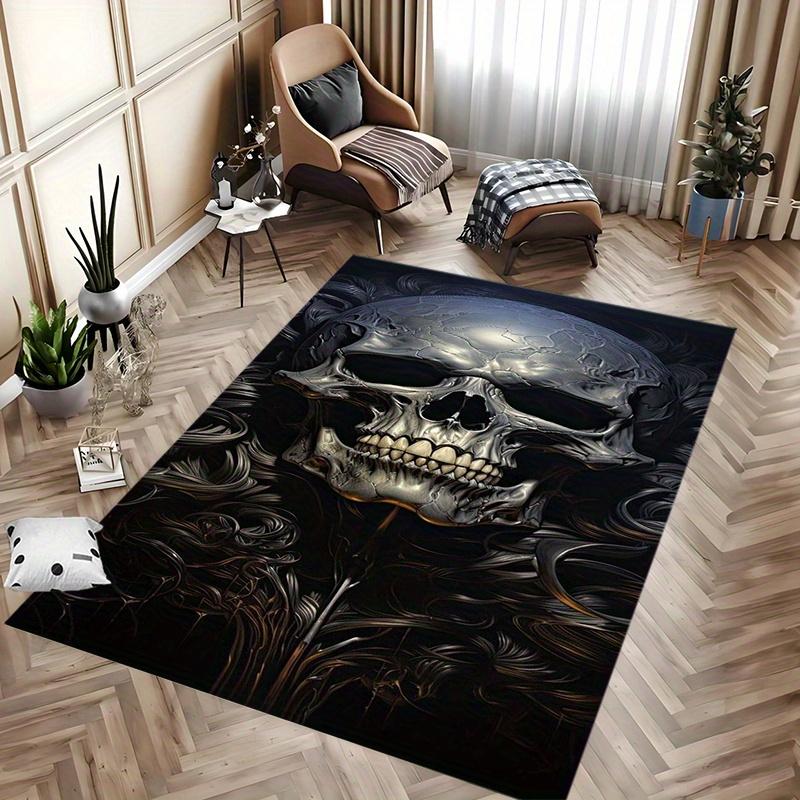 Schedelpatroon Vloerkleed, Antislip Decoratief Vloerkleed voor Woonkamer, Slaapkamer, Terras en Tuin Decoratie 40x60cm