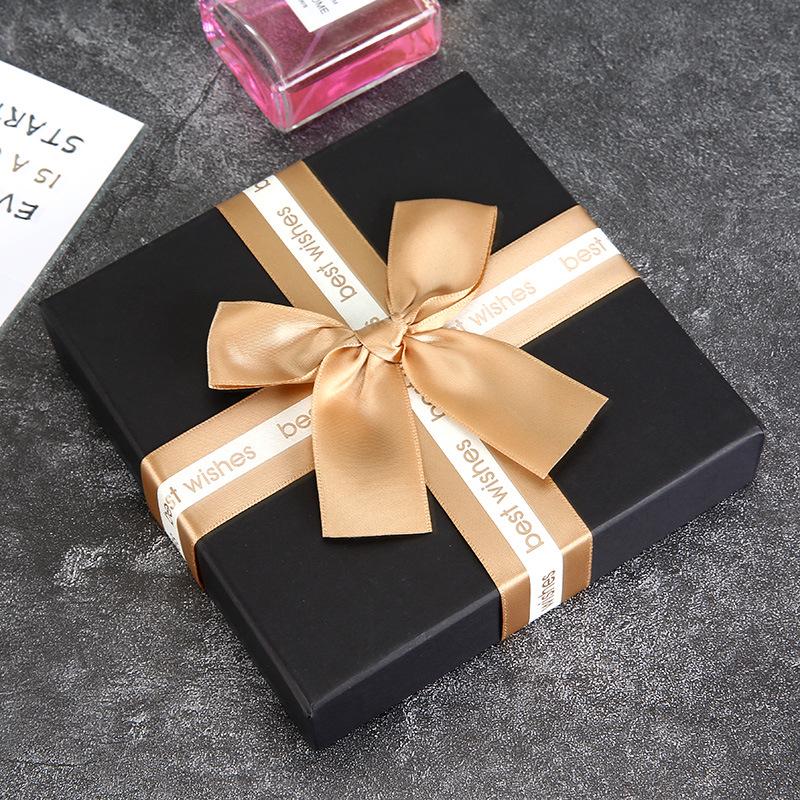 Valentine's Day Luxury Black Gift Box - Elegant Packaging for Birthdays & More