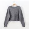 Women Cardigan V Neck Cropped Long Sleeve Twist Knitted Sweater Coats Spring Autumn Warm Korean Tops