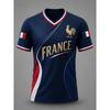 France Style T-Shirt Men Women 3D Print Textured Graphic Top Short Sleeve Casual Streetwear Breathable Quick Dry Summer Wear