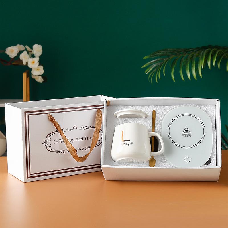 

55 градусов теплая чашка изоляция стакан для воды стакан для молока автоматический постоянный термос чашка теплая подставка зимний подарок сувенир подарок 420ml small cup USB interface