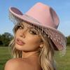 Tassel Felt Fashion Western Cowboy Hat Fashion Summer Versatile Hat Hepburn Party French Top Hat