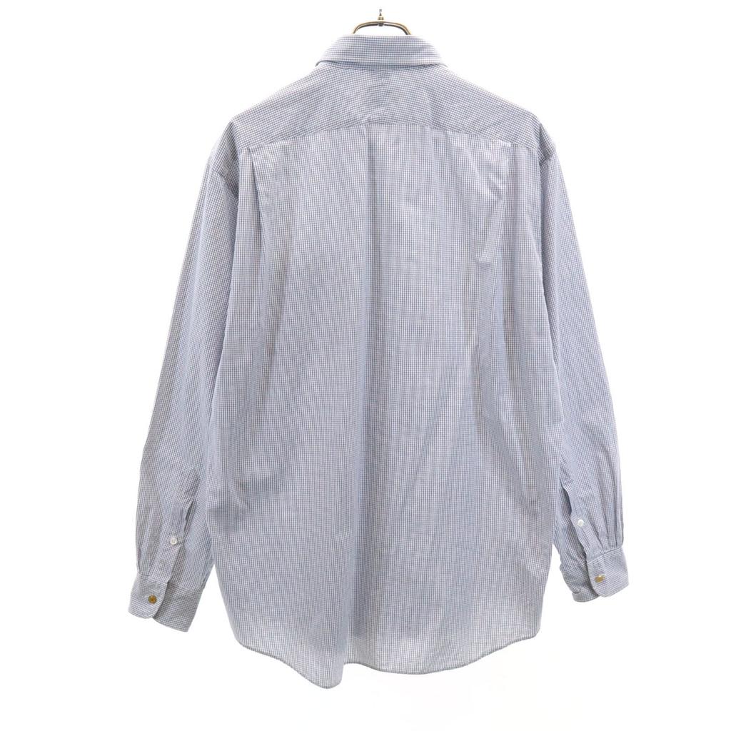 HERMES Made in France Check Pattern Long sleeve Button down shirt 42 Men's Used