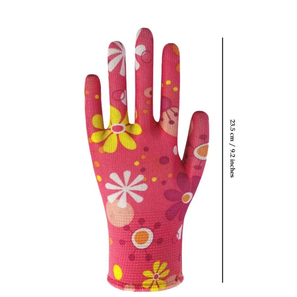12 par Tynne sommerhansker i nylon med blomstermønster uten lim Beskyttelse Teplukking Pustende hansker