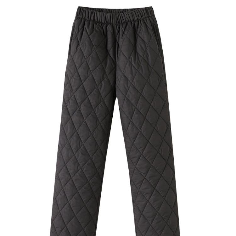 2026 Winter Damen Hohe Taille Gerade Baumwollhosen Leicht Dünn Locker Übergröße Warm Outdoor Hosen