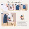 1 Set Exquisite Character Stickers Cute Pretend Play Wooden Arch Openable Door Toys Gift Montessori Wooden Fairy Door Kit