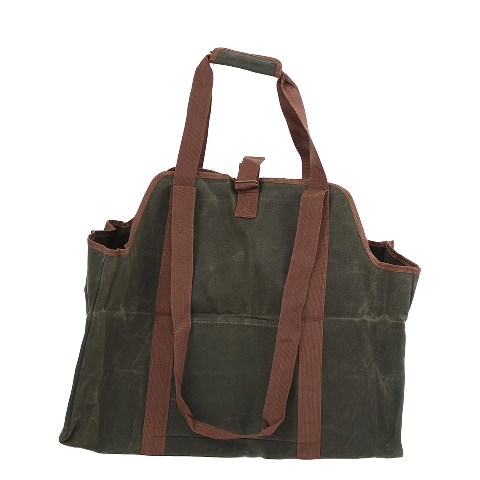 

Supersized Canvas Firewood Wood Carrier Bag Tear Resistant Portable Firewood Carrier Pouch