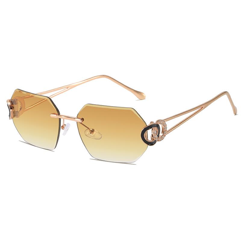 Borderless Sunglasses For Women'S Advanced Sense Of Uv Protection, Sun Protection, Sunshade, Big Face And Thin Sunglasses Tide