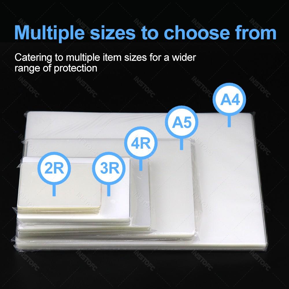 50sheets 80 Mic 3/5/6/inch Laminating Film PET EVA Plastic Film for Hot Laminator 3R 4R 5R A6 A5 A4 For Photo/Files/Card/Menu