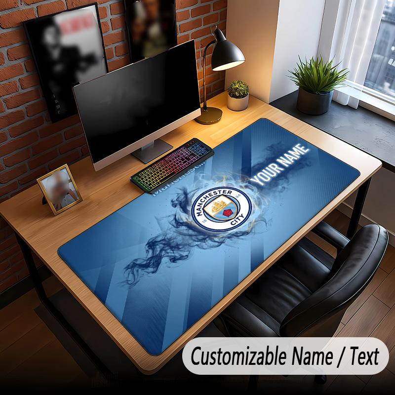 Large Mouse Pad Manchester City Print Custom Name Text Desk Mat for Office Gaming
