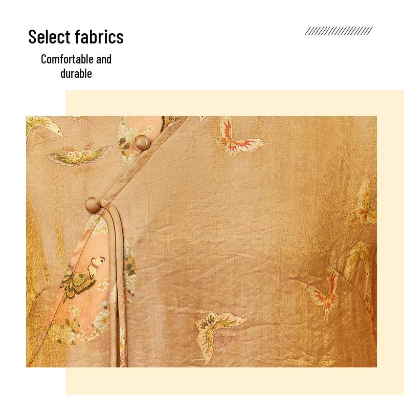 Stylish Mid-Sleeve Chinese Style Summer Top for Middle-Aged Women