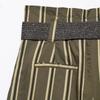Womens Striped Straight Leg Trousers With Waist Belt Olive Green Casual Pants 2026