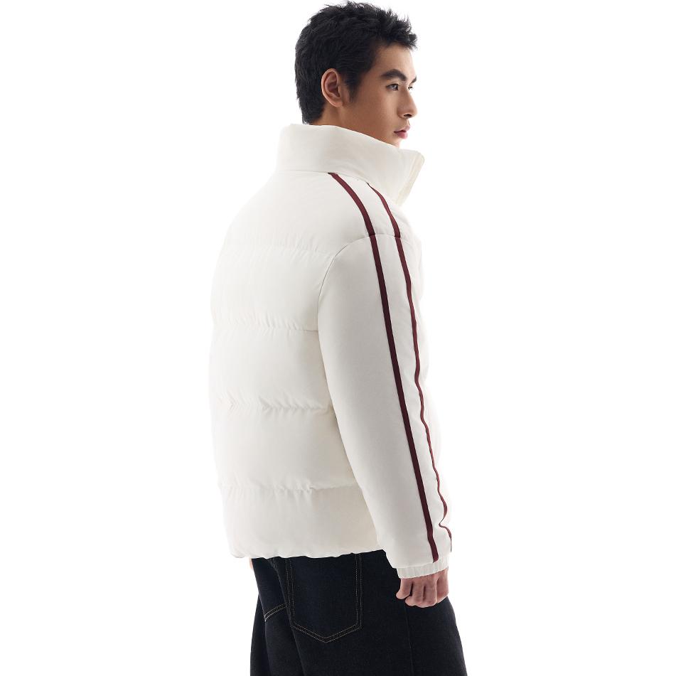 Anta Schnelle Warm-Down-Jacke Wasserabweisend Entendaunen Gepolstert Stehkragen Reißverschlussjacke Herrenjacke Elfenbeinweiß 952448901-4
