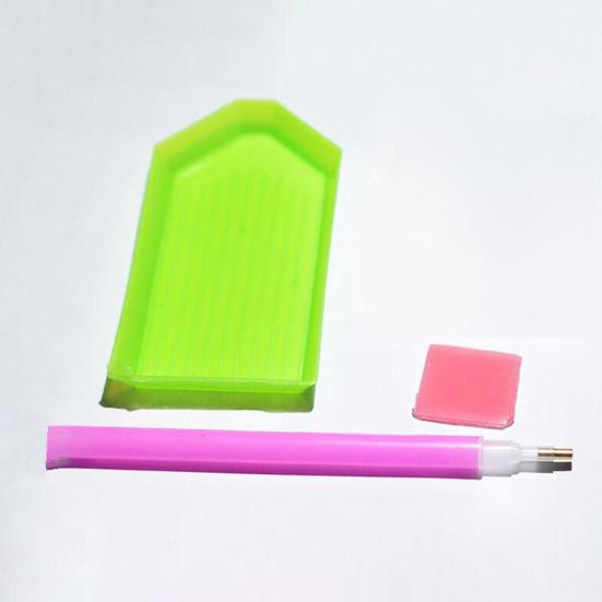 1 Set Rhinestone Painting Stickers Colorful Cartoon Cat Pattern Rhinestone Stickers Craft Kids Adults